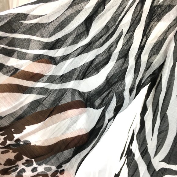 Zebra Leopard Print Blouse Alberto Makali EUC - Picture 10 of 11